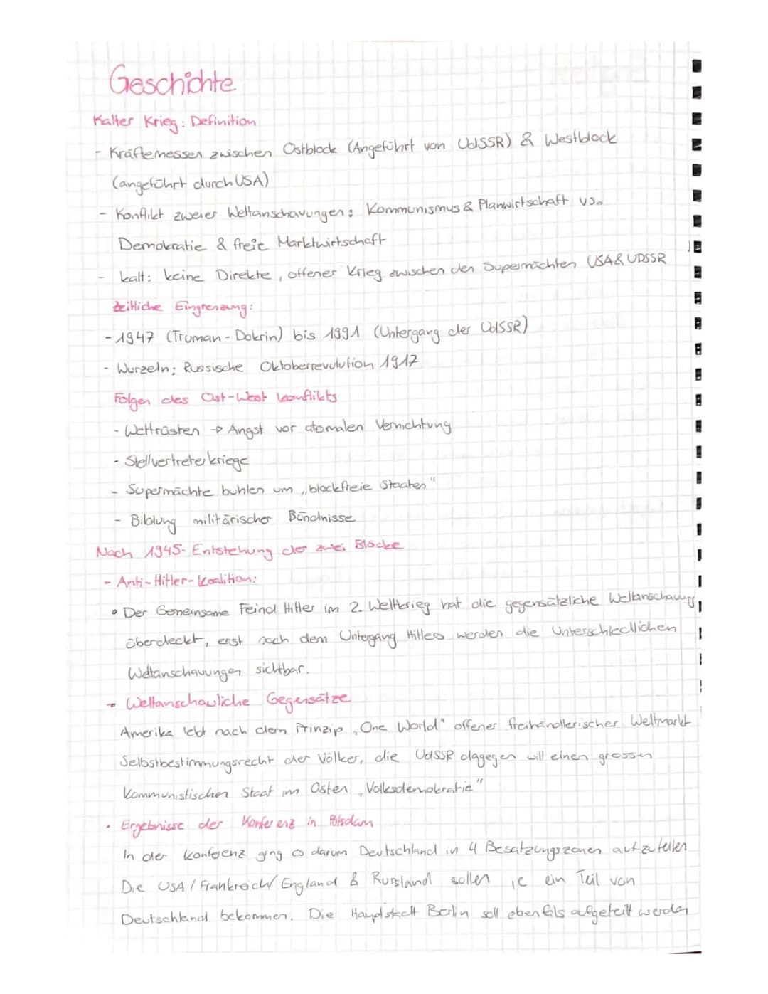 Kalter Krieg Zusammenfassung PDF: Zeitstrahl, Phasen und Folgen