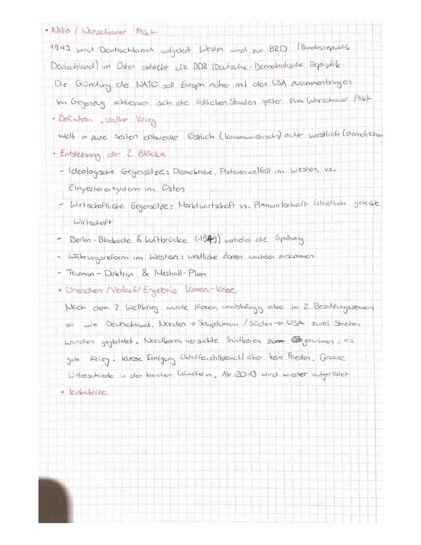 Geschichte
Kalter
Krieg:
Definition
- Kräftemessen zwischen Ostblock (Angeführt
(angeführt durch USA)
Konflikt zweier Weltanschauungen: Komm