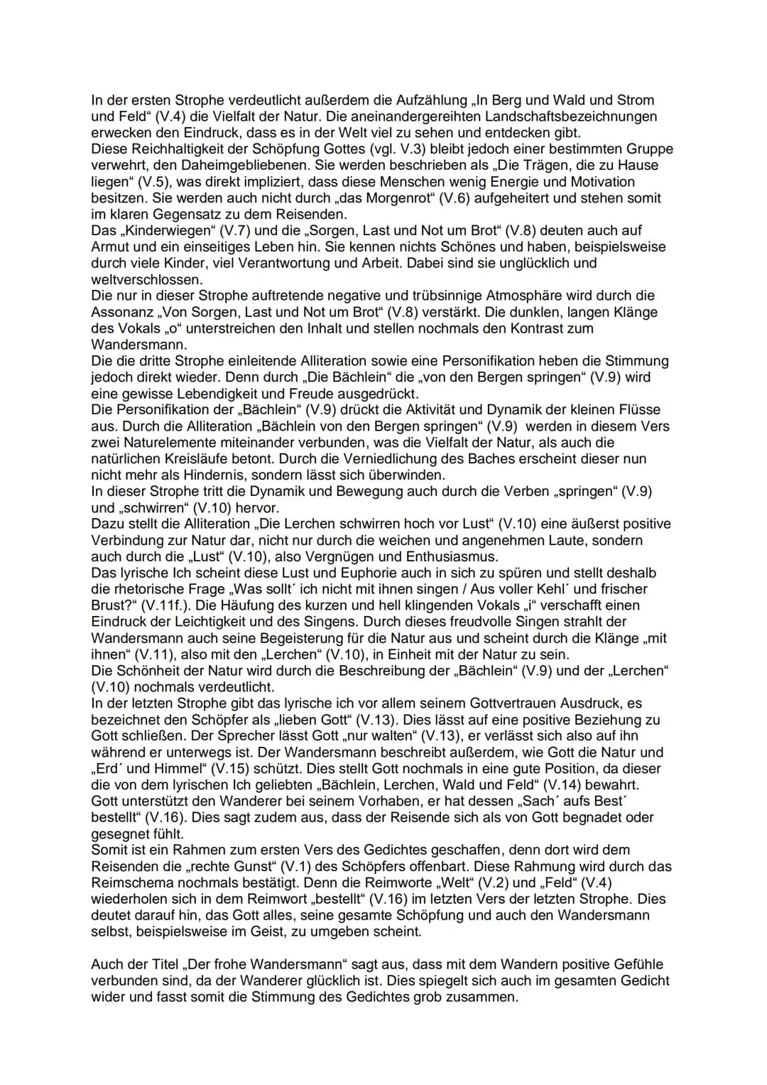 Gedichtanalyse - Der frohe Wandersmann (Eichendorff)
Das Gedicht ,,Der frohe Wandersmann", verfasst von Joseph von Eichendorff (1788-1857)
u