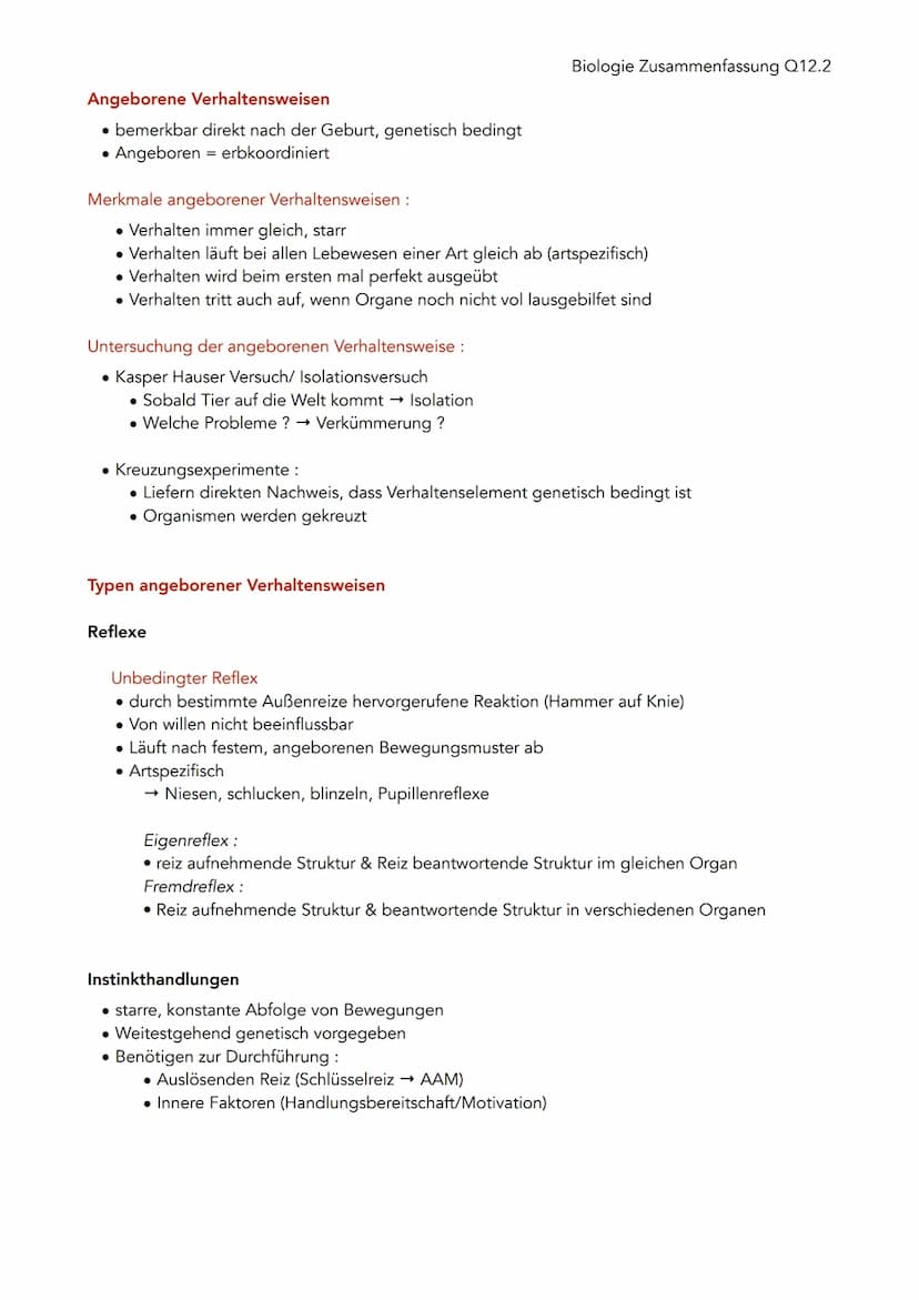 Verhaltensbiologie
Untersuchung von Verhalten
• Alle beobachtbaren Bewegungen, Körperstellungen und Lautäußerungen eines Menschen/
Tieres, d