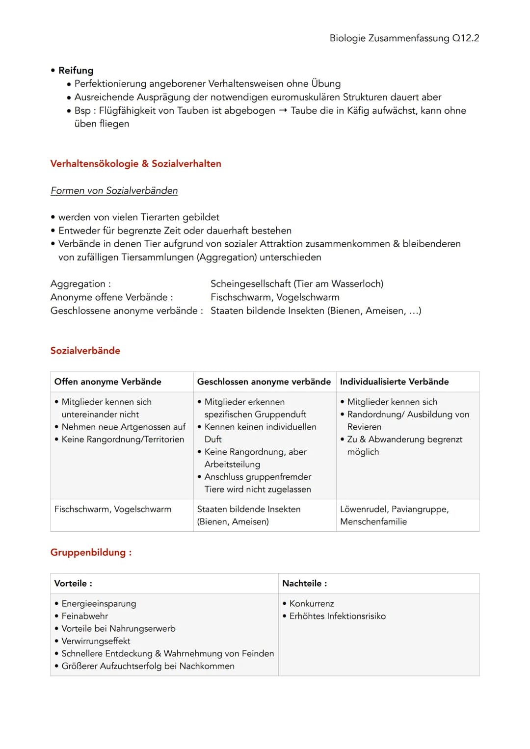 Verhaltensbiologie
Untersuchung von Verhalten
• Alle beobachtbaren Bewegungen, Körperstellungen und Lautäußerungen eines Menschen/
Tieres, d