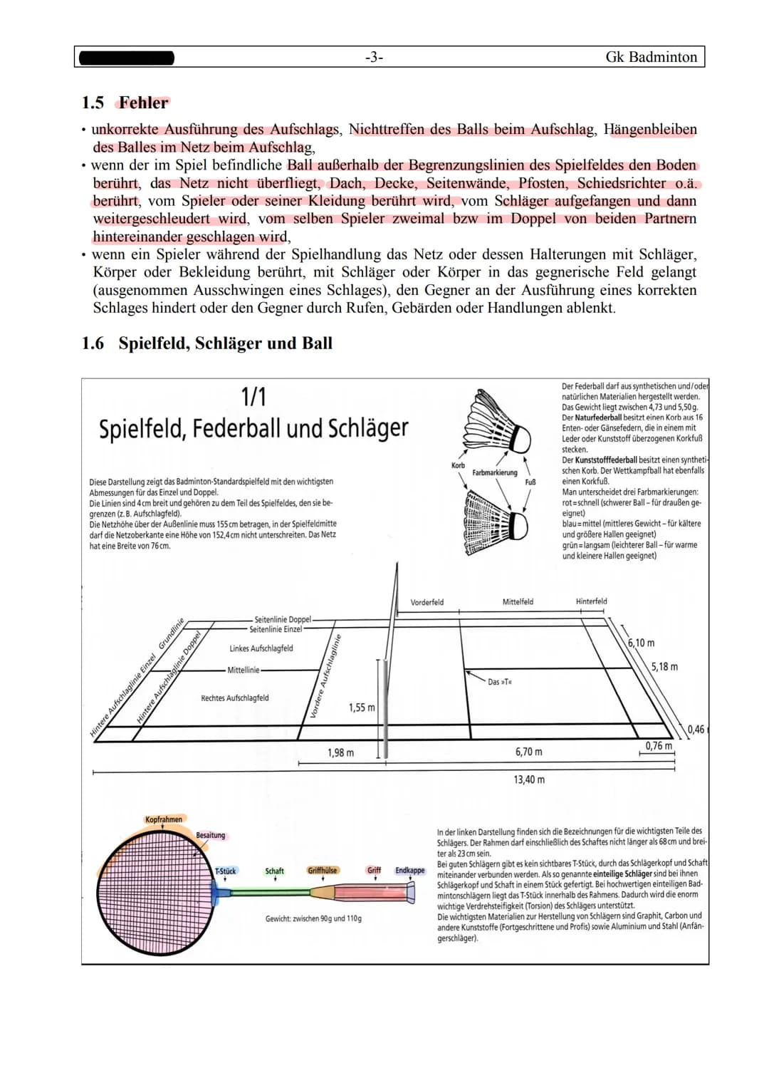 INHALTSVERZEICHNIS:
1 Die Badminton - Regeln.
1.1 Spielbeginn.
1.2 Rallypoint-Zählweise
1.3 Rallypoint-Zählweise.
1.4 Aufschlag.
1.5
Fehler
