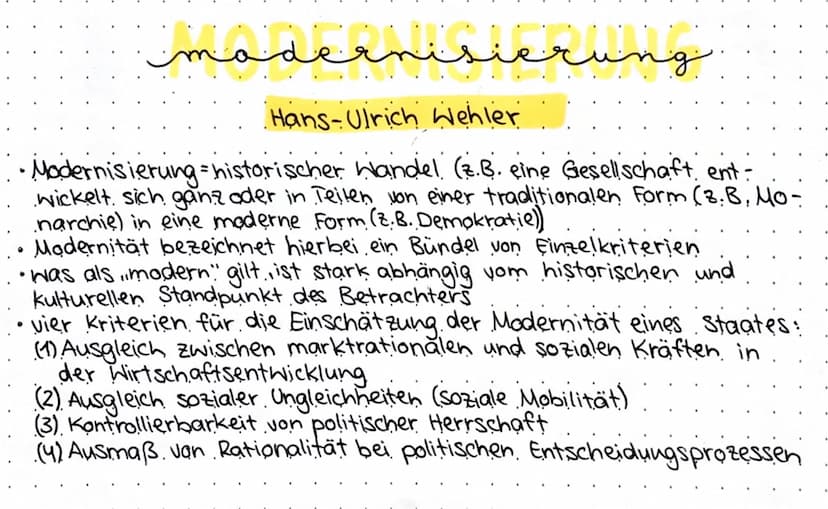 ●
modernisierung
Hans-Ulrich Wehler
Modernisierung - historischer Wandel (z. B. eine Gesellschaft ent-
wickelt sich ganz oder in Teilen von 
