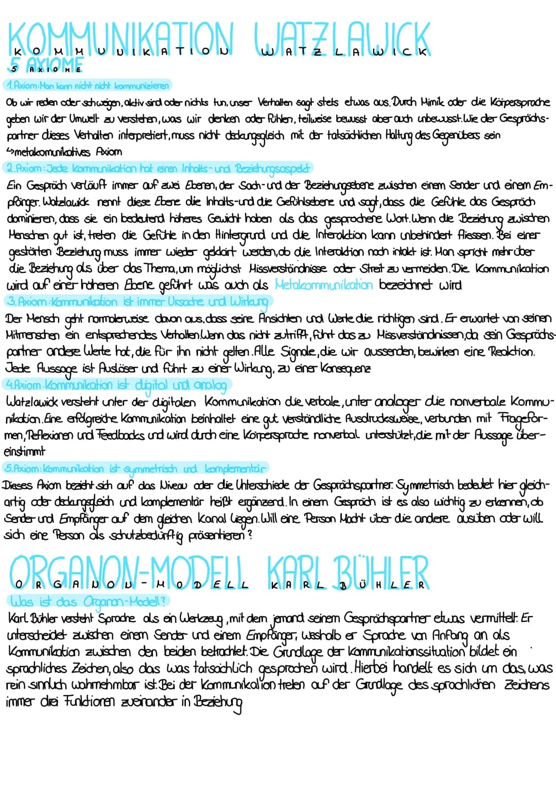 مسلم بعد میمنسفه
Deutsch eenzette kommunikation
Themen:
Sprache als Funktion
Kommunikation nach Watzlawick (Axiome)
Organon-Modell nach Karl