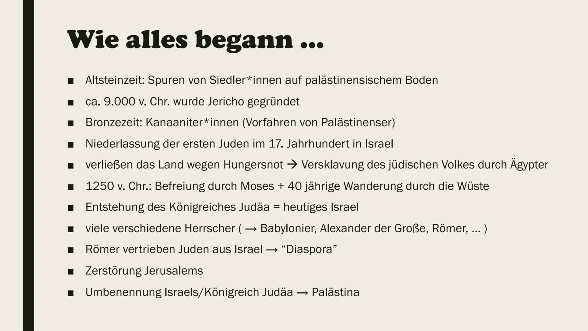 LOI  DER NAHOSTKONFLIKT
Israel - Palästina Konflikt Gliederung
■
Allgemeines
Wer ist beteiligt?
Was wollen sie?
Verlauf
Geschichtlicher Hint