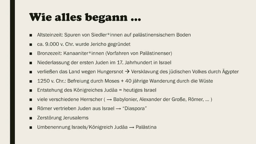 LOI  DER NAHOSTKONFLIKT
Israel - Palästina Konflikt Gliederung
■
Allgemeines
Wer ist beteiligt?
Was wollen sie?
Verlauf
Geschichtlicher Hint