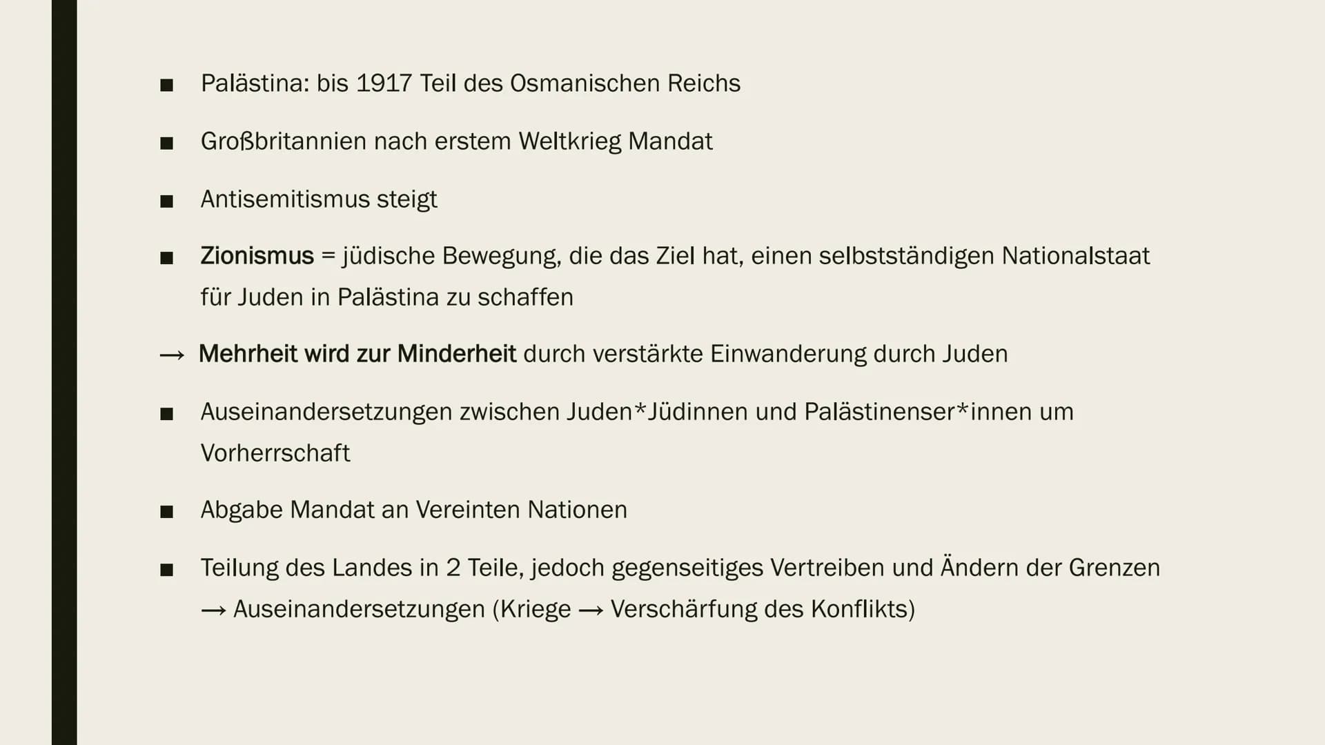 LOI  DER NAHOSTKONFLIKT
Israel - Palästina Konflikt Gliederung
■
Allgemeines
Wer ist beteiligt?
Was wollen sie?
Verlauf
Geschichtlicher Hint
