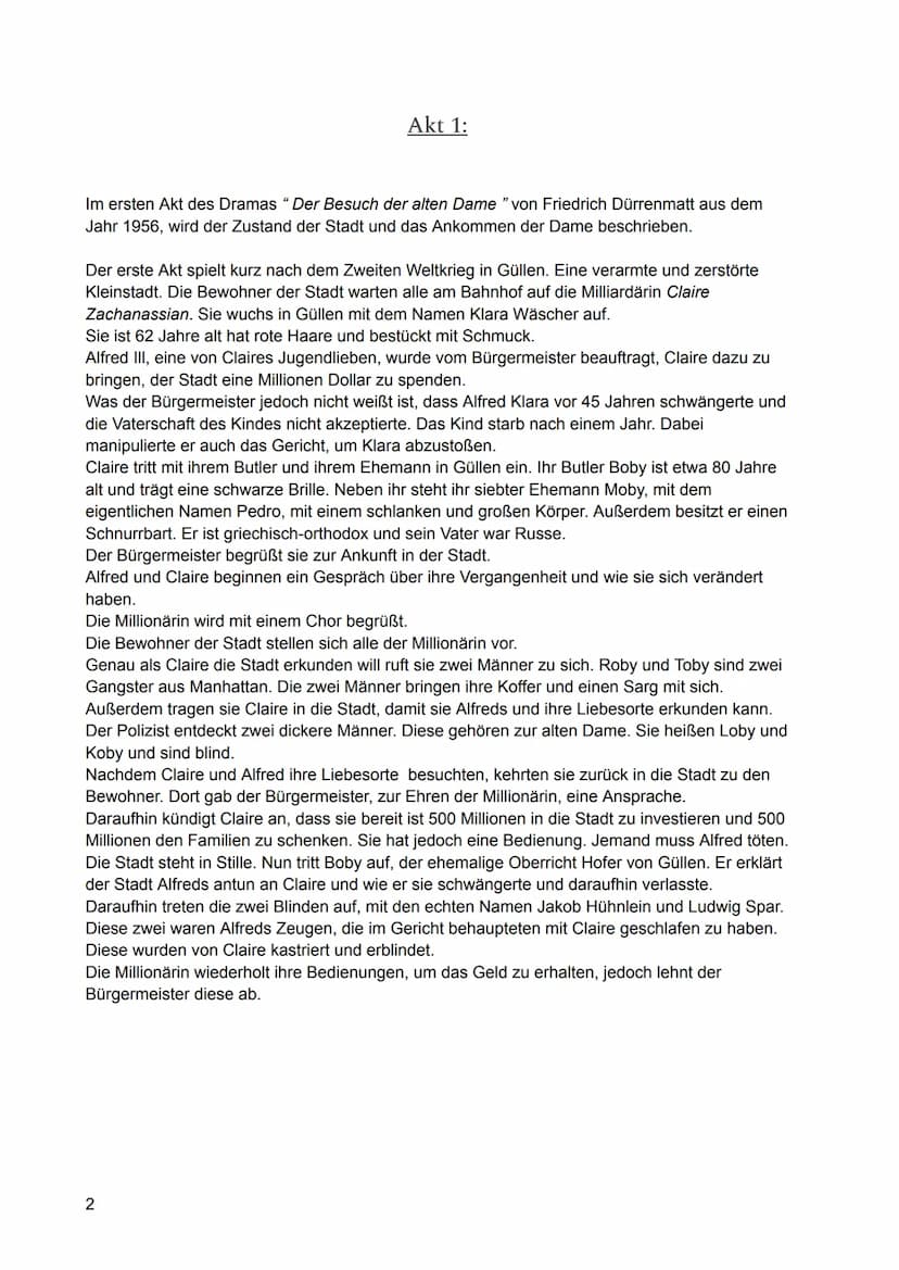 Inhaltsverzeichnis
Lesetagebuch
Der Besuch der alten Dame
0
Dürrenmatt
Der Besuch
der alten Dame
Tragische Komödie
Vorüberlegungen zum Thema
