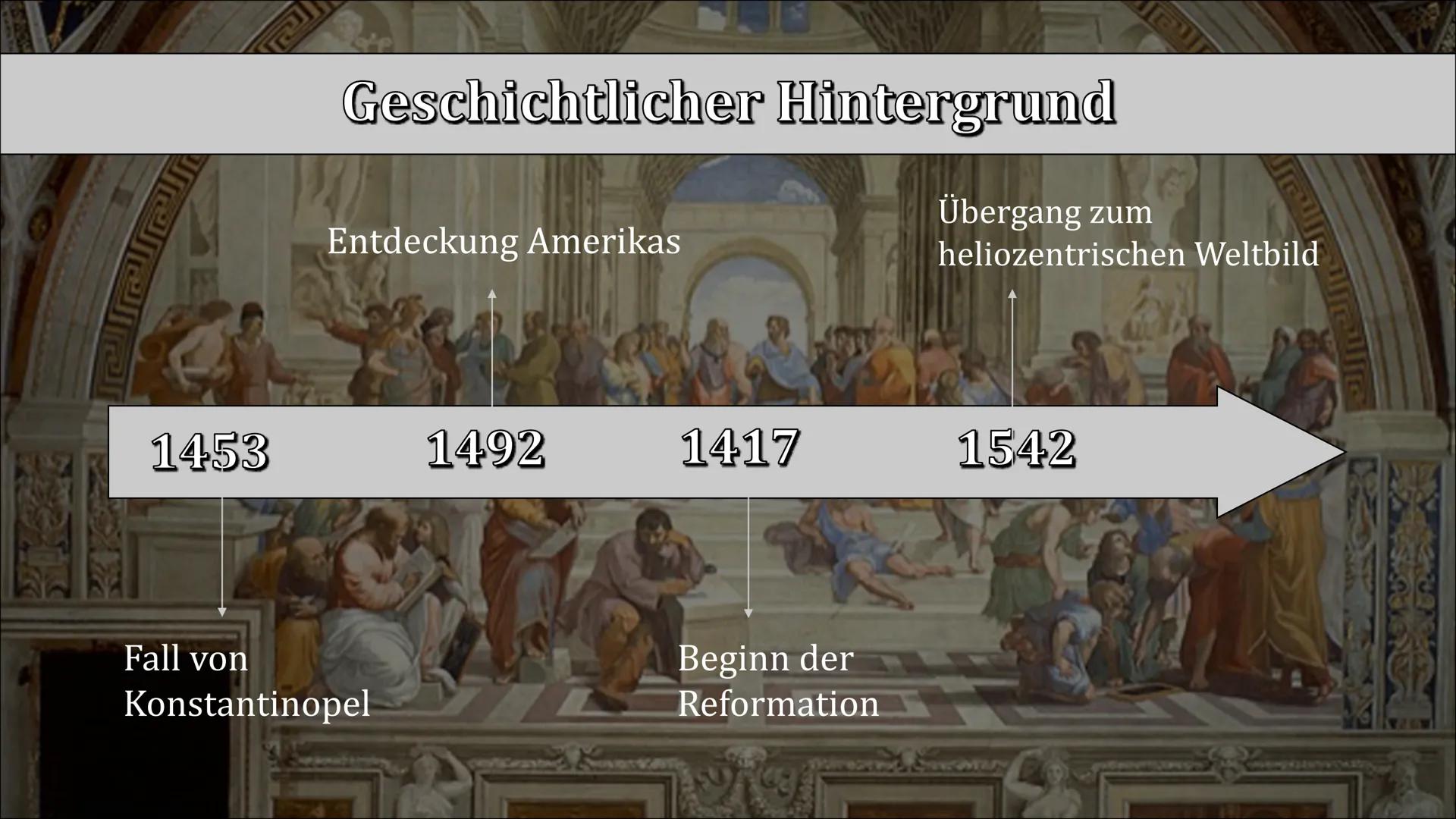 # DIE RENAISSANCE

EINE EPOCHE DER WIEDERGEBURT Gliederung

1) Allgemeines

2 Merkmale

3 Künstlerische
Konzepte

Geschichtlicher
4
5 Lavini