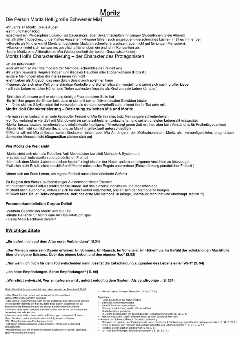 Mia Holl's Charakterisierung - Corpus Delicti
Mia
Methode, die zum Ziel hat, allen Bürgern ein gesundes und langes Leben zu ermöglichen. Let