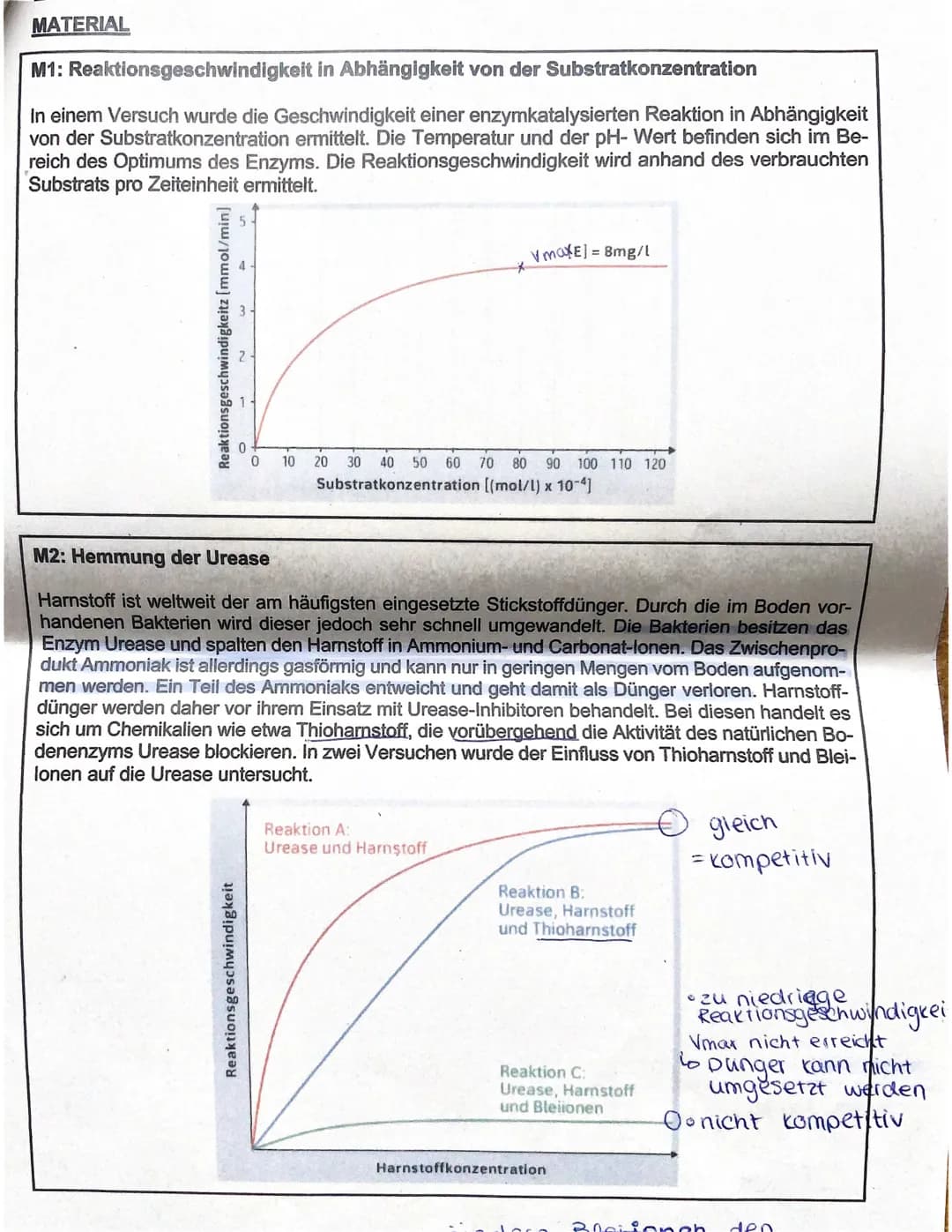 2. Biologieklausur - Enzymatik
Hinweise: Bearbeiten Sie die Aufgaben auf Blättern, die einen Korrekturrand von ca. 6 cm und eine fort-
laufe