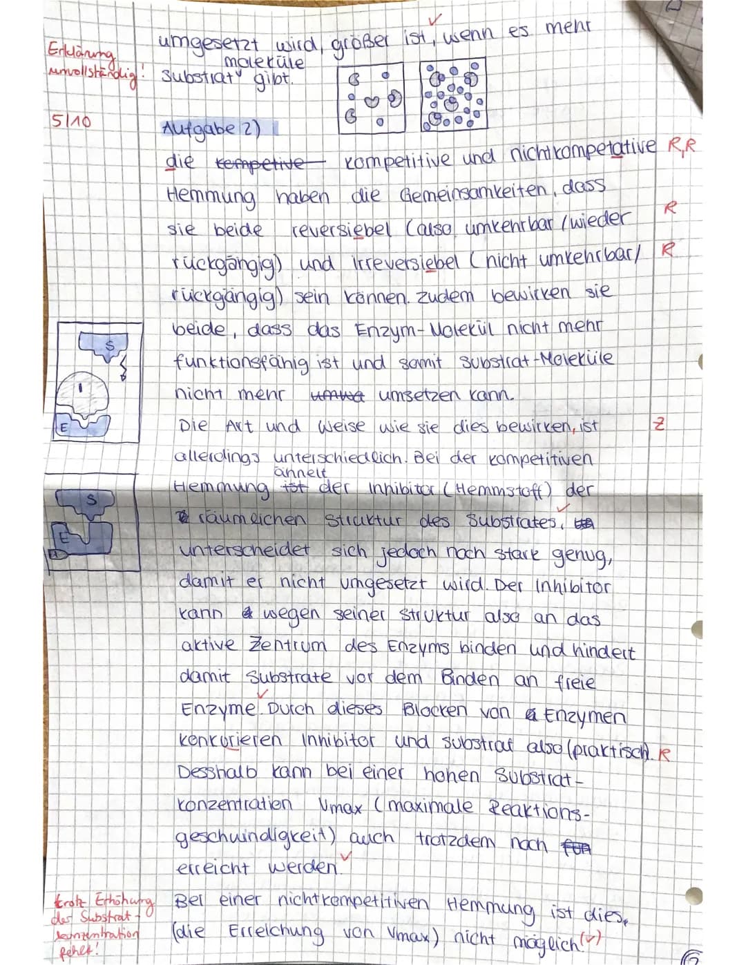 2. Biologieklausur - Enzymatik
Hinweise: Bearbeiten Sie die Aufgaben auf Blättern, die einen Korrekturrand von ca. 6 cm und eine fort-
laufe
