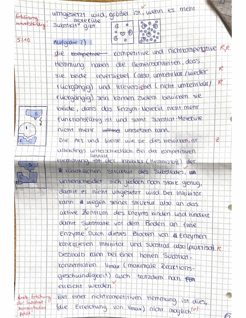 2. Biologieklausur - Enzymatik
Hinweise: Bearbeiten Sie die Aufgaben auf Blättern, die einen Korrekturrand von ca. 6 cm und eine fort-
laufe