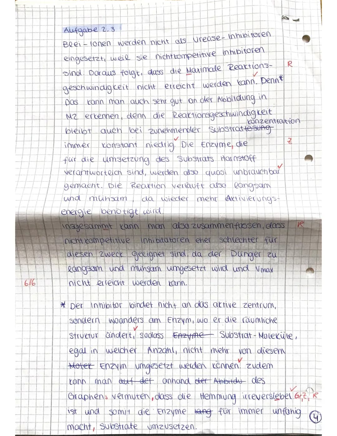 2. Biologieklausur - Enzymatik
Hinweise: Bearbeiten Sie die Aufgaben auf Blättern, die einen Korrekturrand von ca. 6 cm und eine fort-
laufe