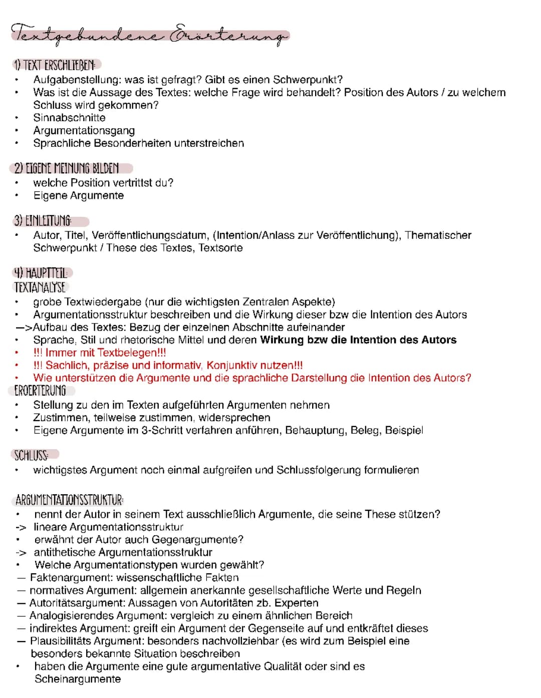 Textgebundene Erörterung
