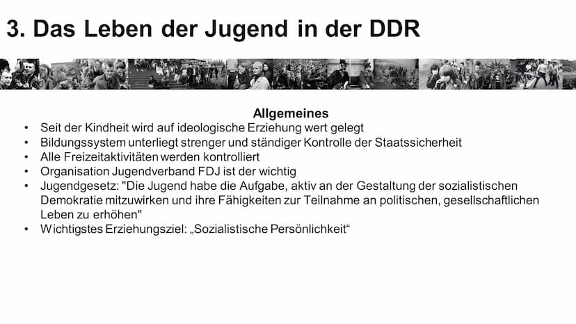 GGK GFS
Jugend in Ost und West
s-o-m-n-i-u-m
04. Juli 2018 Gliederung
1. Deutsche Demokratische Republik (DDR)
2. Bundesrepublik Deutschland
