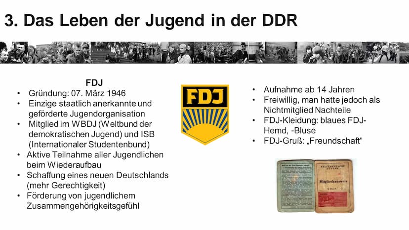 GGK GFS
Jugend in Ost und West
s-o-m-n-i-u-m
04. Juli 2018 Gliederung
1. Deutsche Demokratische Republik (DDR)
2. Bundesrepublik Deutschland
