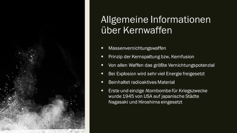 ARTEN UND AUFBAU VON
KERNWAFFEN - ATOMBOMBE
Referat von Emely-Sofie Bartl
H Gliederung
■
■
I Aufbau und Funktionsweise einer Atombombe
Zerst