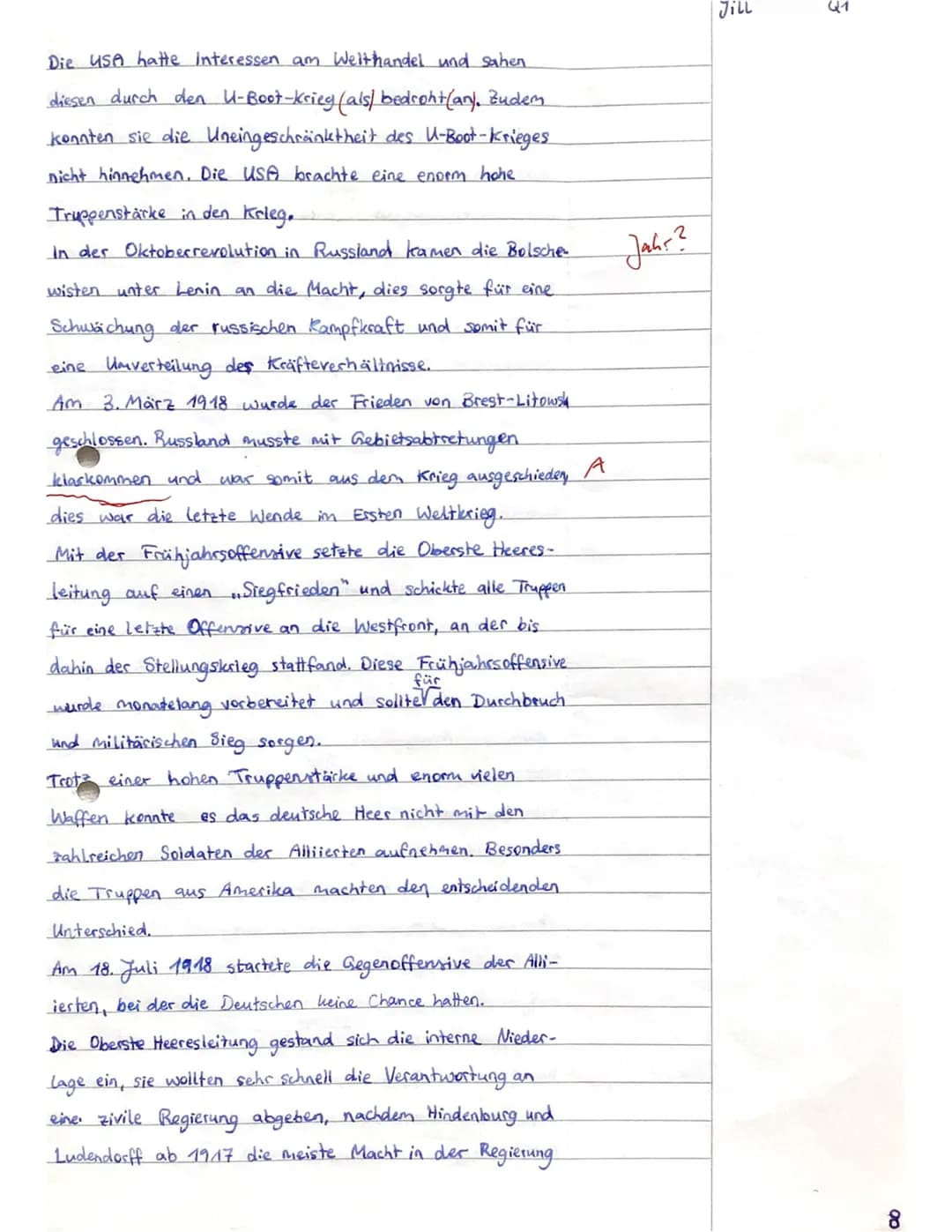 Geschichte LK
Aufgaben:
Q1
Oberste Heeresleitung - ?
Klausur Nr.4
Manschetten
Zwischen Kaiserreich und Republik:
Deutschland am Ende des Ers