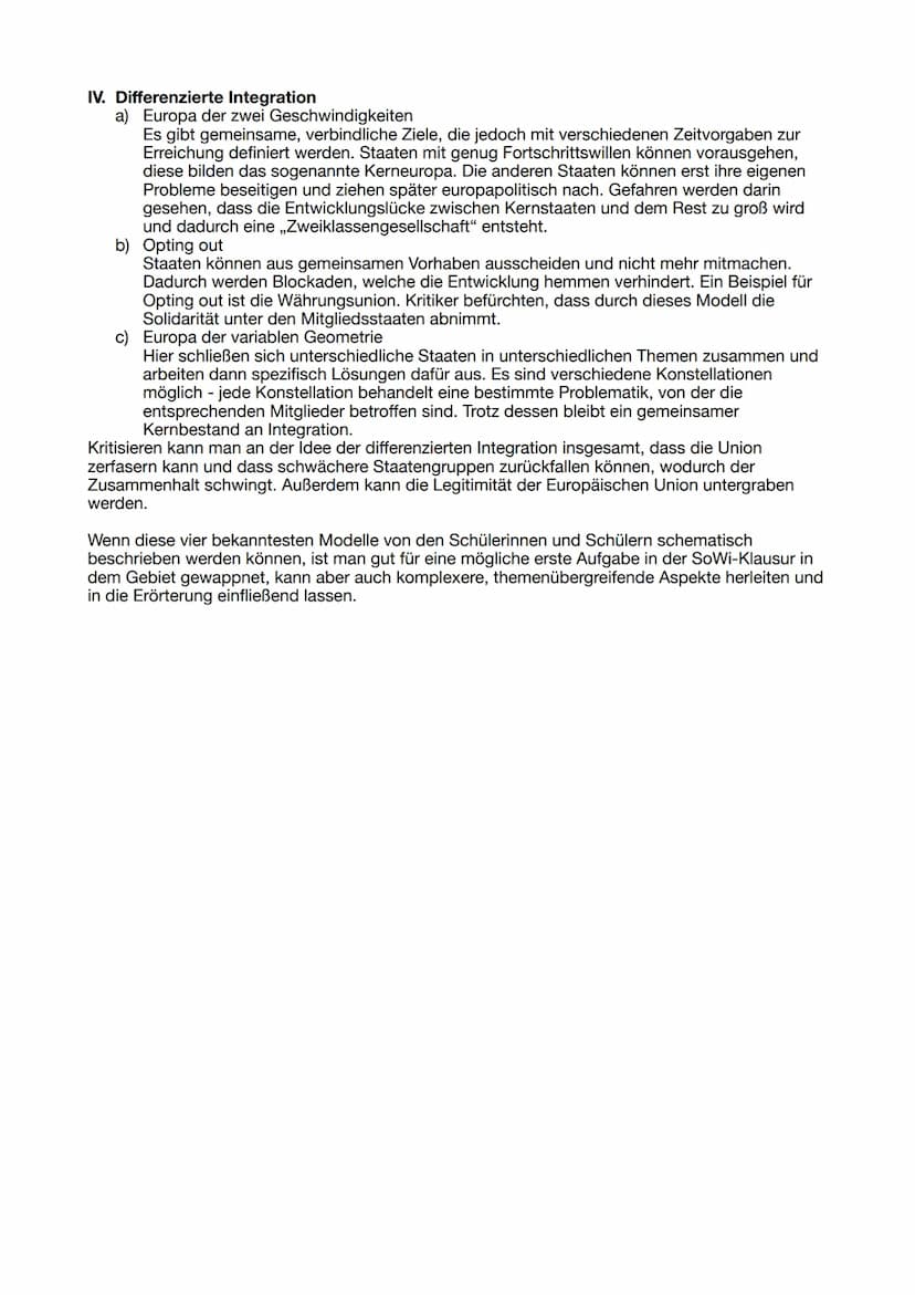 Integrationsmodelle der Europäischen Union
Die Präsentation ,,Integrationsmodelle der Europäischen Union" soll die grundlegende
Problematik 