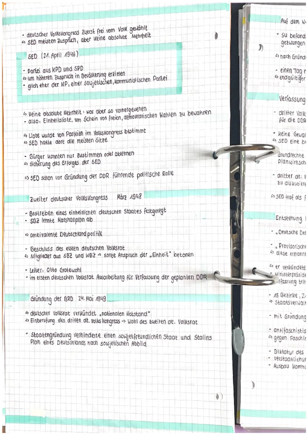 Abitur vorbereitung Geschichte
Halbjahr
Schwerpunkt Doppeldeutsche Geschichte
Gründung
Potsdamer Konferenz
Treff der drei Alliierten:
Q4
Fra