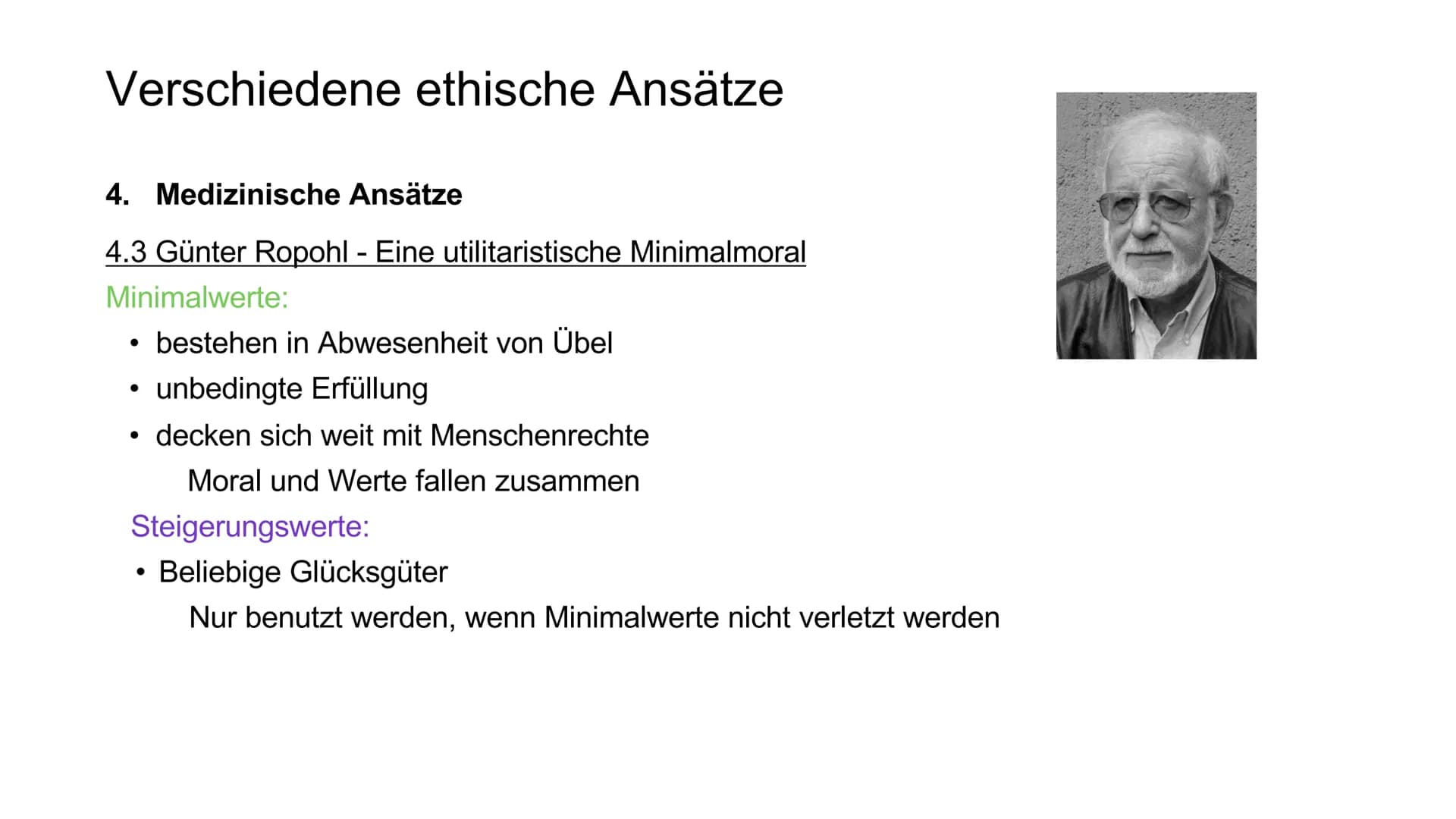 Verschiedene ethische Ansätze
1. Kirchliche Ansätze - Darf der Mensch Gott spielen?
2. Finanzielle Ansätze
3. Rechtliche Ansätze
4. Medizini