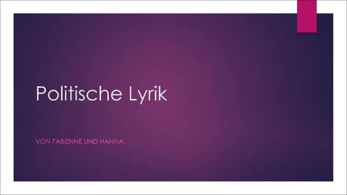 Know Politische Lyrik - Präsentation  thumbnail