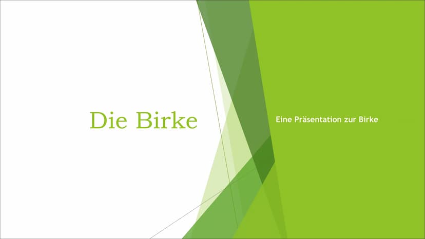 Die Birke
Eine Präsentation zur Birke Zusammenfassung der Birke
Die Präsentation des
Themas,Die Birke", handelt
von z.B. den Besonderheiten,