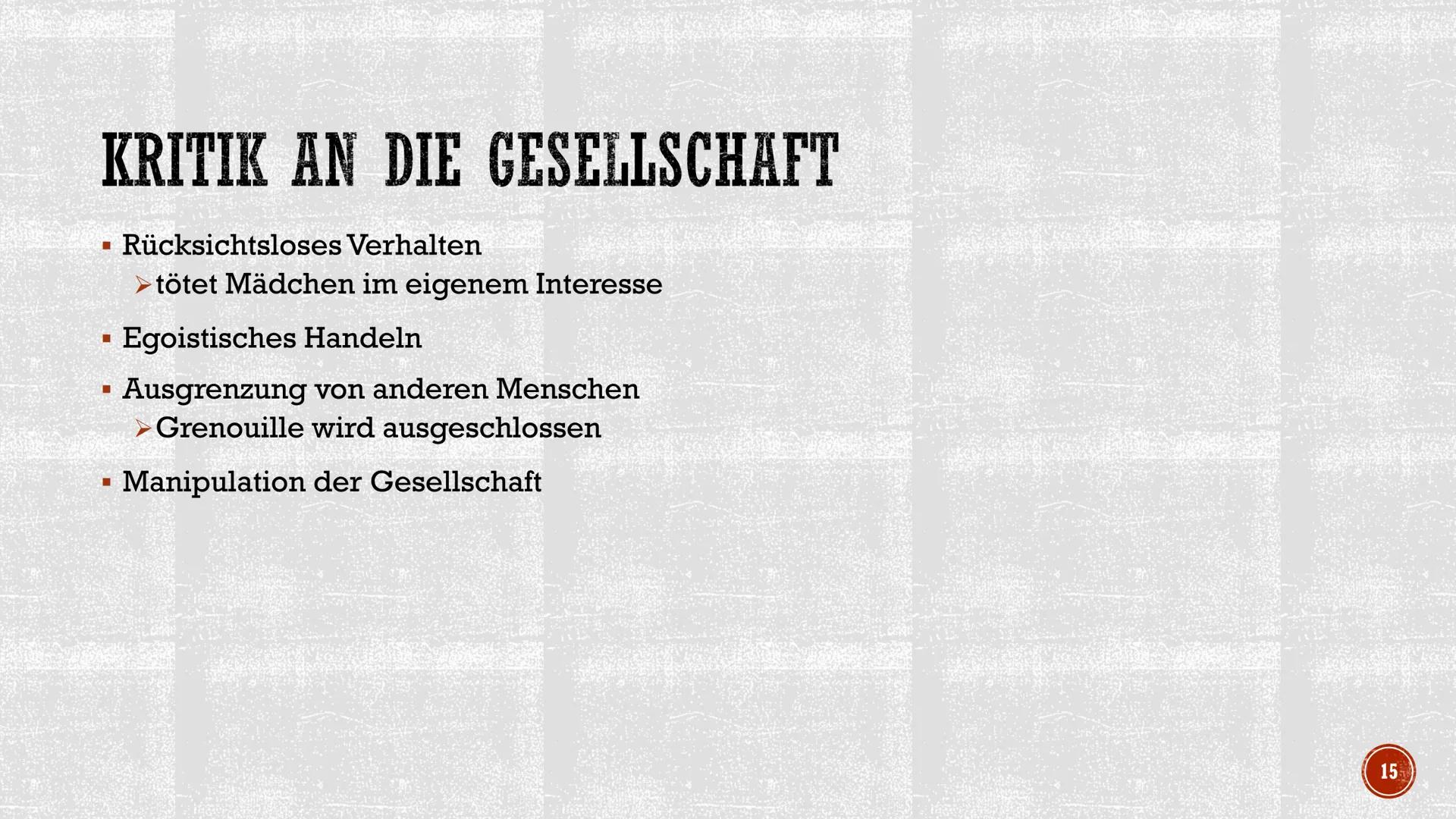 S
DAS PARFUM
Die Geschichte eines Mörders
Von Patrick Süskind
Sophie Huynh, Deutsch GK Q4
255
TERAPE GLIEDERUNG
▪ Biografie
I
I
Handlung
Sei