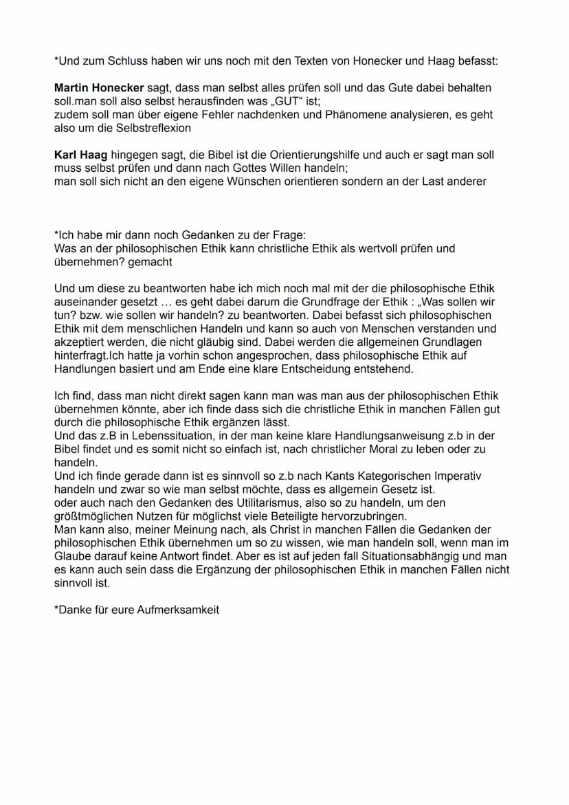 Religion Stunden Resümee
*Wir haben uns in der letzen Stunde mit den Grundstrukturen der christlichen Ethik
beschäftigt.
*Zuerst haben wir u