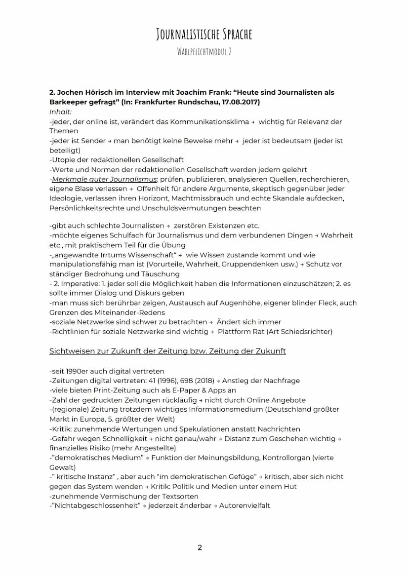 Merkmale journalistische Sprache:
Textsorte auf Faktenbasis
●
●
JOURNALISTISCHE SPRACHE
WAHLPFLICHTMODUL 2
●
Bericht (mit Hintergründen)
Pro