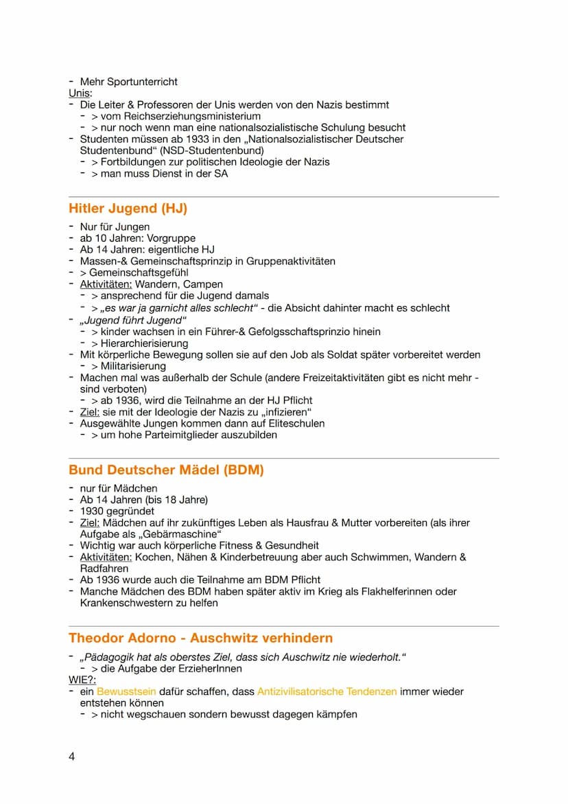 Pädagogik Abitur 2023
NS-
Erziehung
HJ & BDM Pädagogik Abitur 2023
NS-Erziehung
,,Wer aus der Geschichte nicht. Lernt, ist dazu verurteilt s