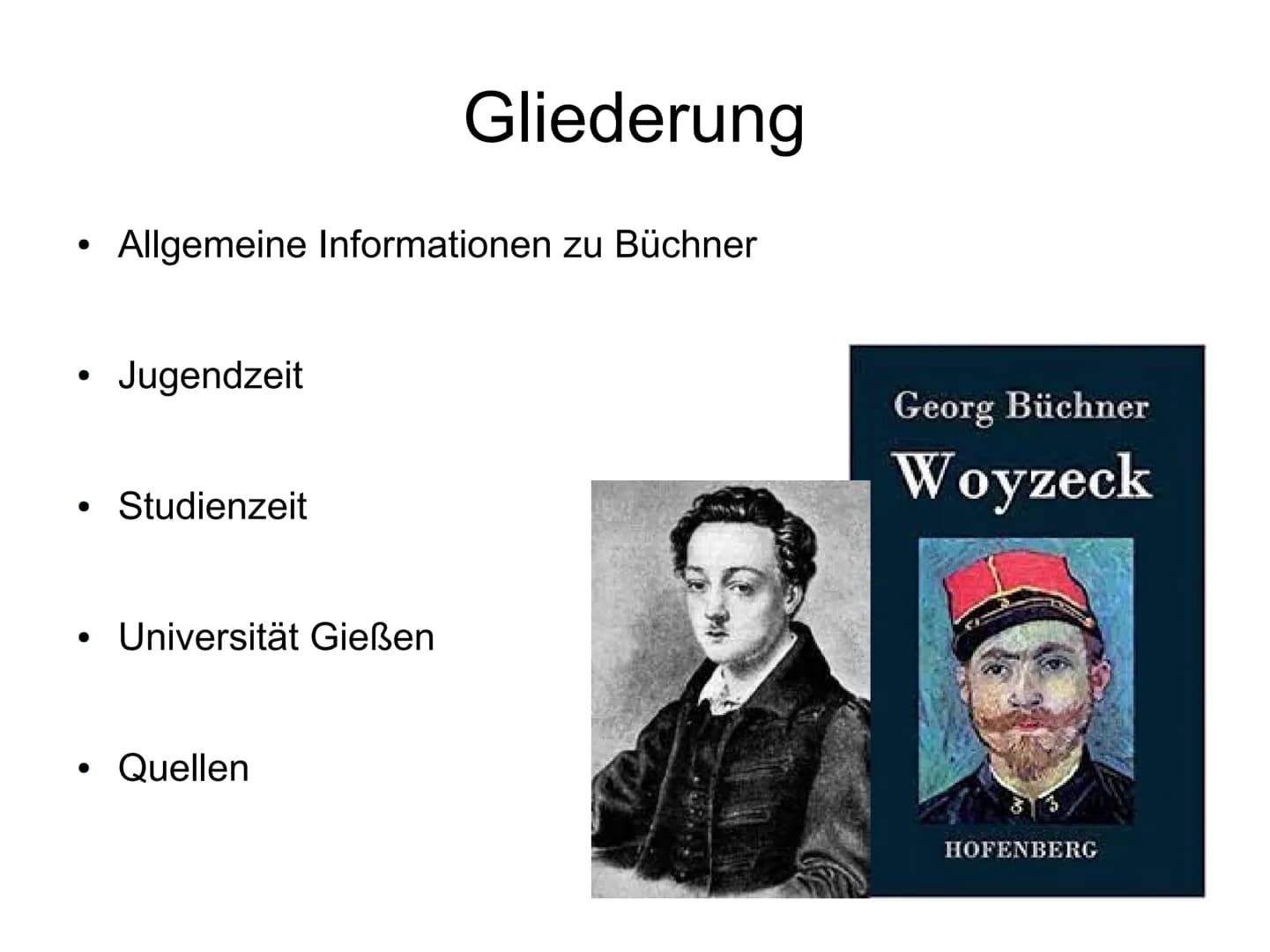 Jugend- und Studienzeit Büchners
Georg Büchner
Woyzeck
HOFEN
20 DDR
SCE
M8
PARA
Rond
18
GEORG BÜHNER
Georg
Büchner
Dantons
Tod
Ein Drama
Ung