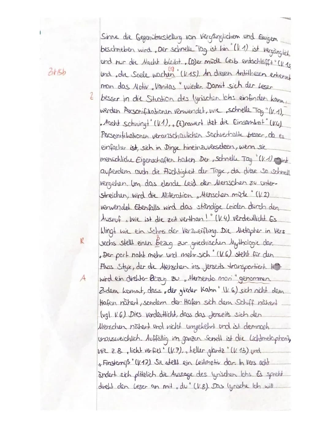 Bewertungsraster - Interpretation - ,,Der Abend" von Andreas Gryphius
A) Inhaltliche Leistung
Bewertungselement
1. Einleitungssatz: Gattung,