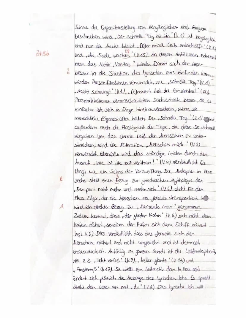 Bewertungsraster - Interpretation - ,,Der Abend" von Andreas Gryphius
A) Inhaltliche Leistung
Bewertungselement
1. Einleitungssatz: Gattung,