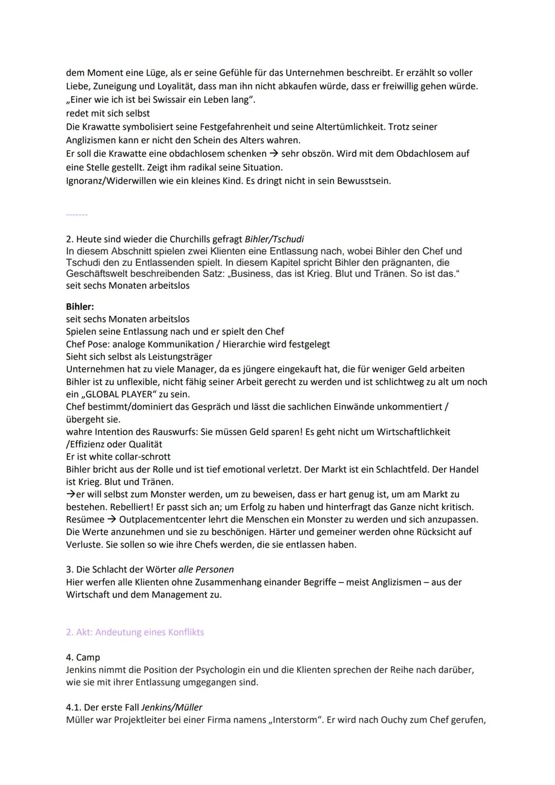 TOP DOGS
HANDLUNGSORT: Outplacementcenter.
-> ein Outplacementcenter ist eine Chance für gekündigte Topmanager wieder zurück in ihr
Berufsle