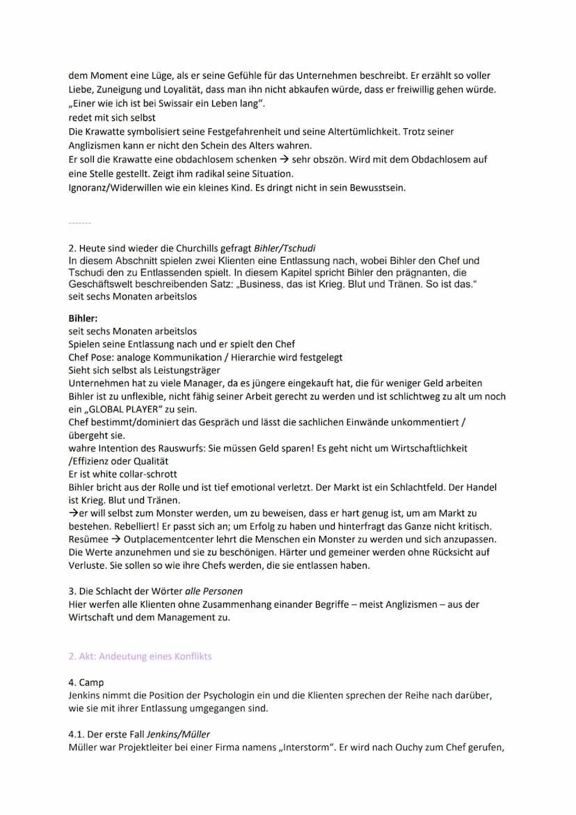 TOP DOGS
HANDLUNGSORT: Outplacementcenter.
-> ein Outplacementcenter ist eine Chance für gekündigte Topmanager wieder zurück in ihr
Berufsle
