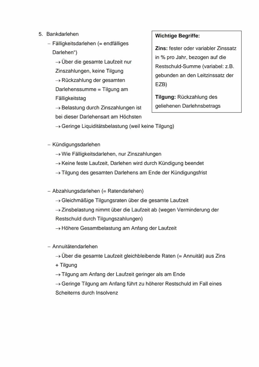 Beispiele
Darlehenssumme: 120.000€
Kreditarten: Annuitätendarlehen:
Jahr Kreditsumme
Jahresanfang
1
2
3
4
Summe
Laufzeit berechnen: n =
120.