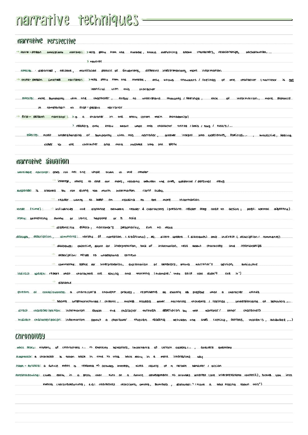 narrative techniques analysis
