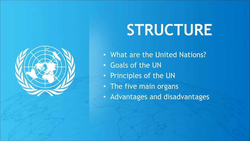The United Nations
What are the United Nations
- international organization mit anfangs 51 Gründungsmitgliedern
Mittlerweile sind es 193 Sta