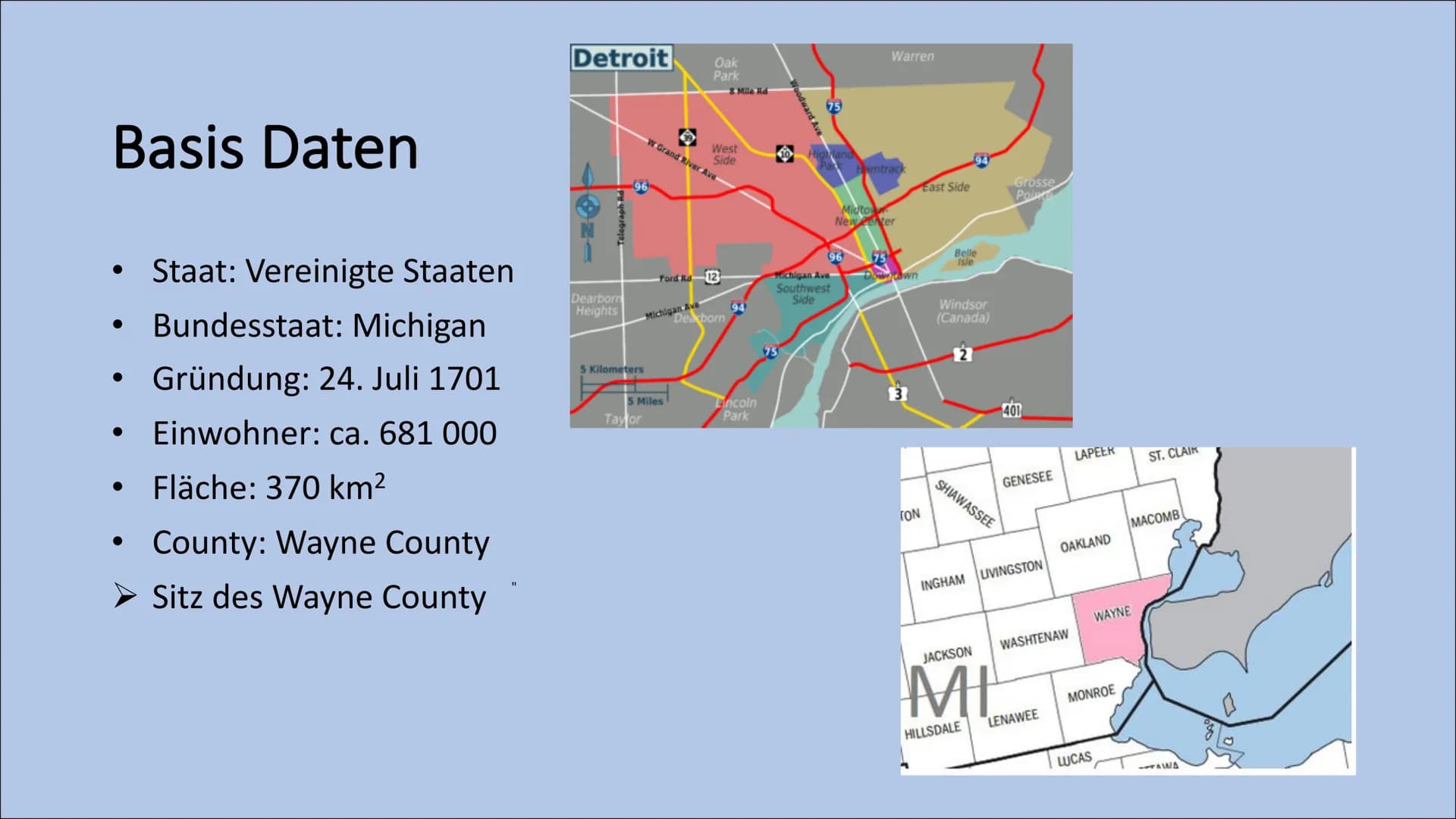 Detroit
The shrinking citiy
HURI
TUTKI Inhalt
●
• Definition Shrinking City
• Lokalisation Detroit
●
Basis Informationen
Auf- und Abstieg De