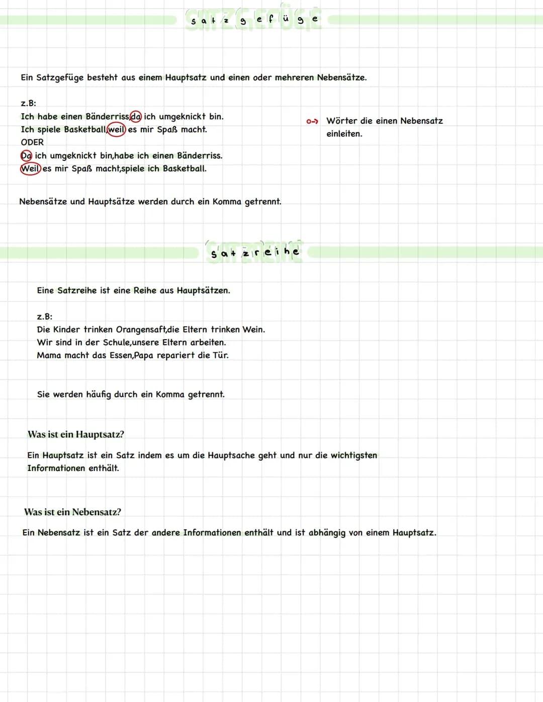 Satzreihe&Satzgefüge 