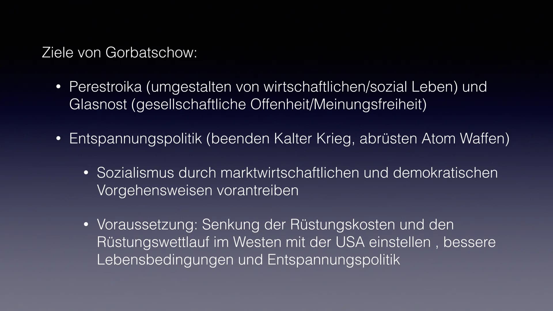 Reformpolitik von
M.Gorbatschow
Zusammenbruch UdSSR ●
●
●
●
●
●
Wer war Gorbatschow ?
Glasnost & Perestroika
Zeitstrahl
●
Von Su zu GUS
• In