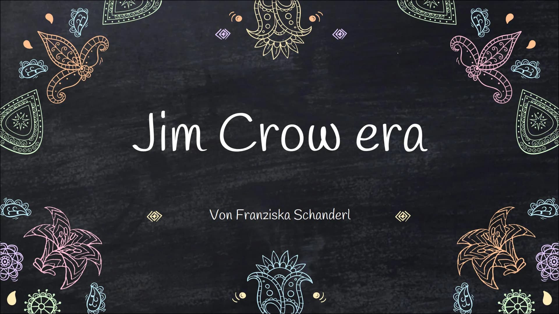 wwwwww
(o
www
Jim Crow era
Von Franziska Schanderl
oooo Outline
01
Historical
Context
Background, Emergence,
Implementation
02
Jim Crow Laws