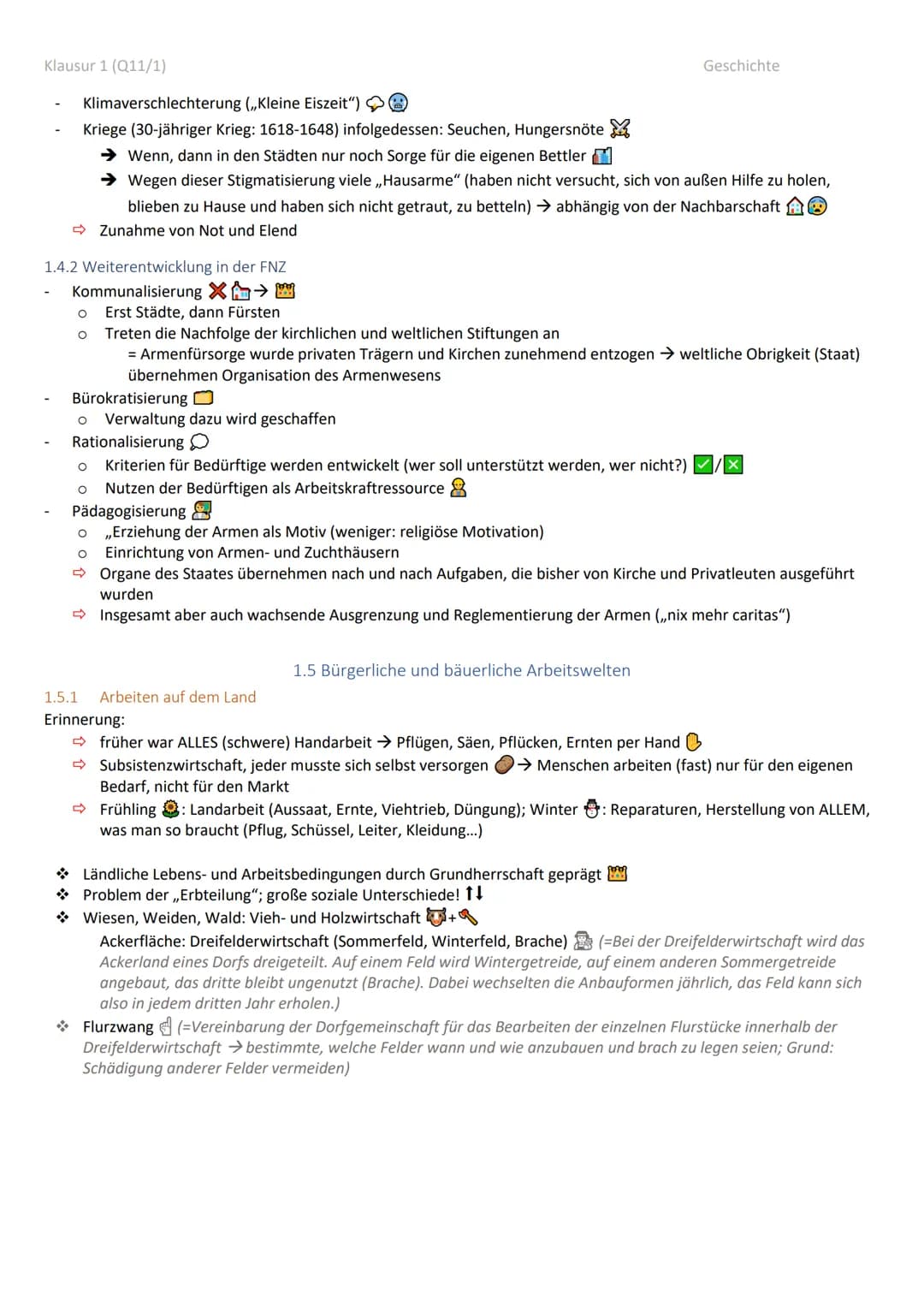 Klausur 1 (Q11/1)
Geschichte Klausur Q11/1 Zusammenfassung
1.
Leben in der Ständegesellschaft.
1.1 Kennzeichen der Ständegesellschaft:.
1.2
