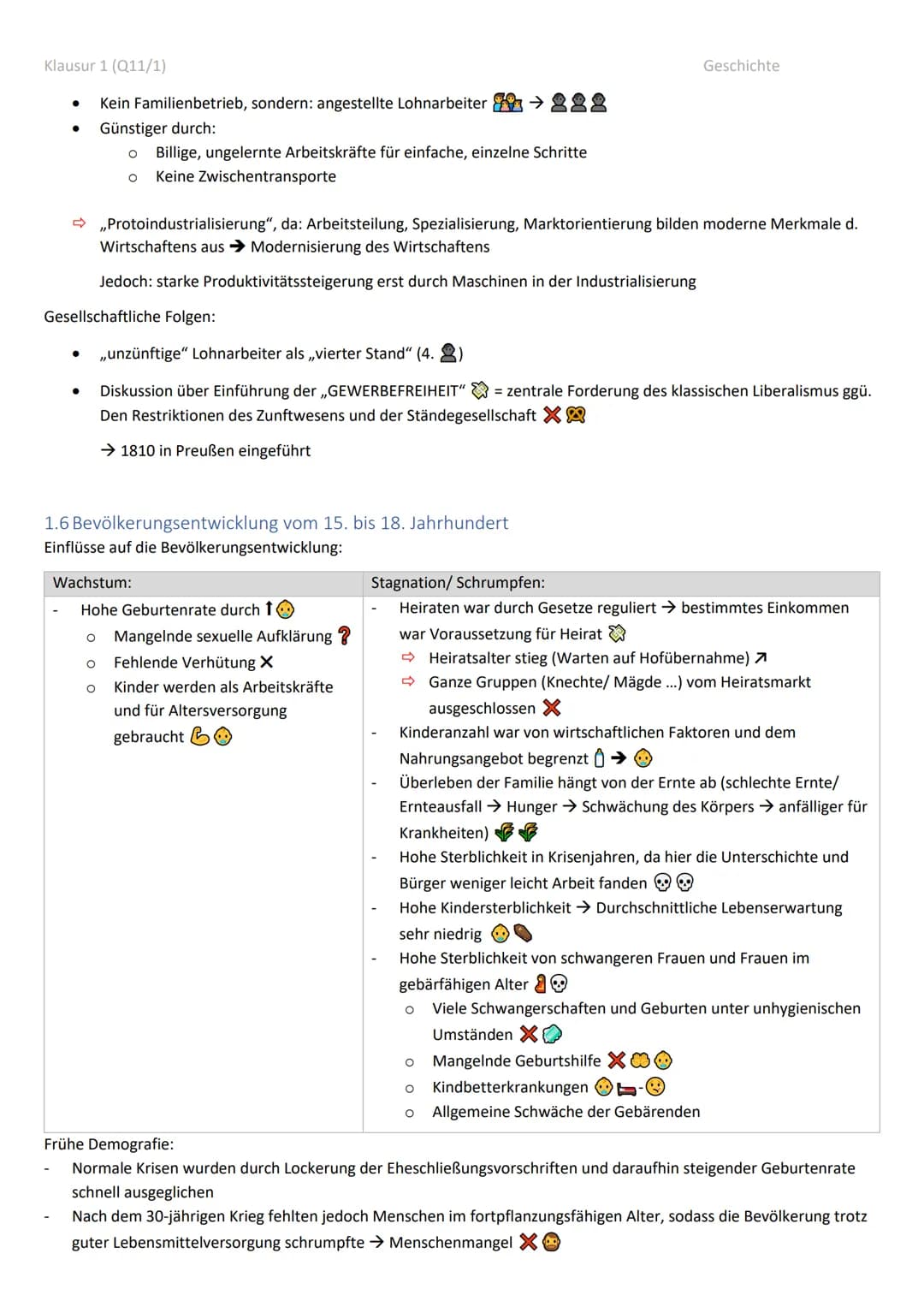 Klausur 1 (Q11/1)
Geschichte Klausur Q11/1 Zusammenfassung
1.
Leben in der Ständegesellschaft.
1.1 Kennzeichen der Ständegesellschaft:.
1.2
