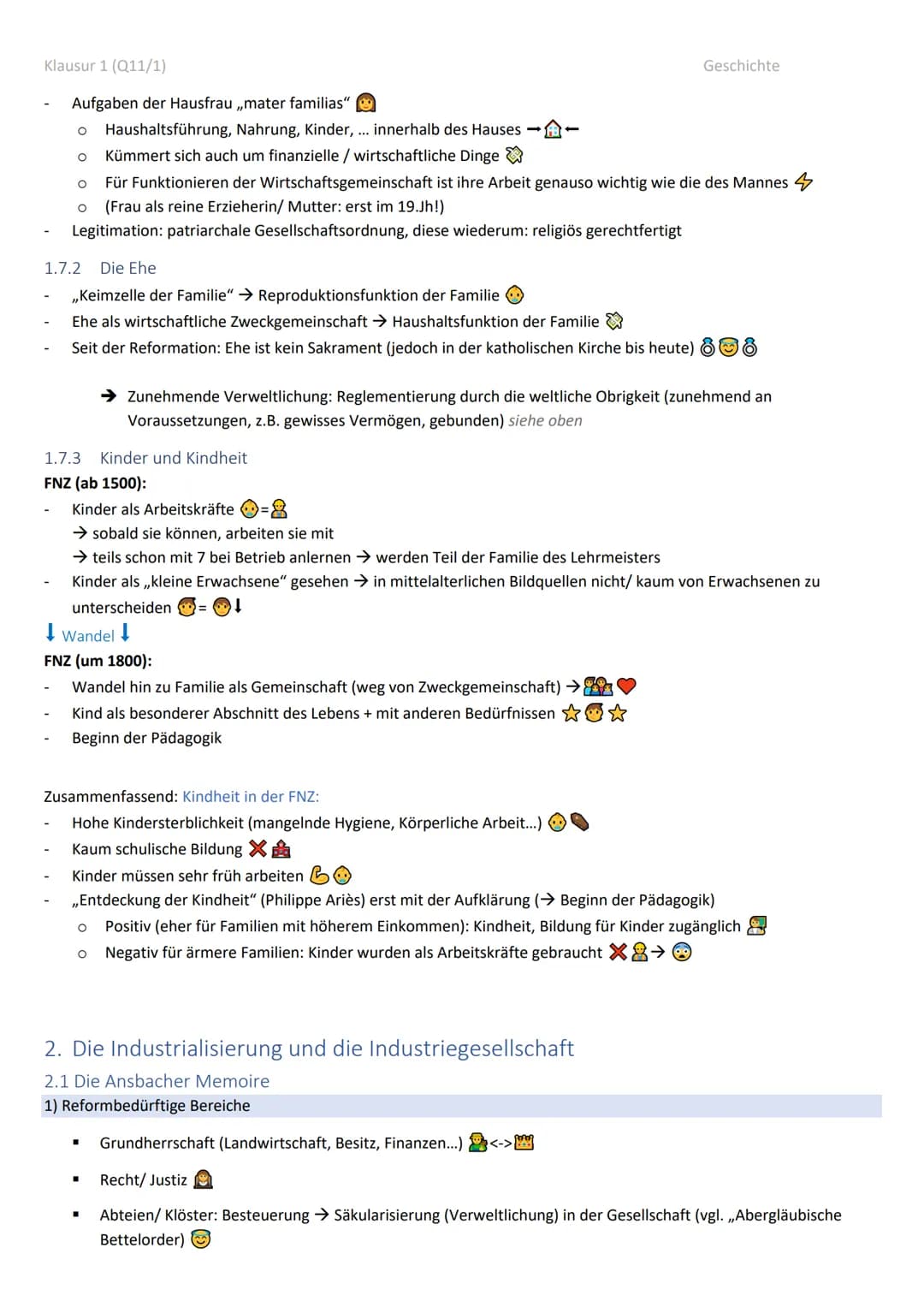 Klausur 1 (Q11/1)
Geschichte Klausur Q11/1 Zusammenfassung
1.
Leben in der Ständegesellschaft.
1.1 Kennzeichen der Ständegesellschaft:.
1.2
