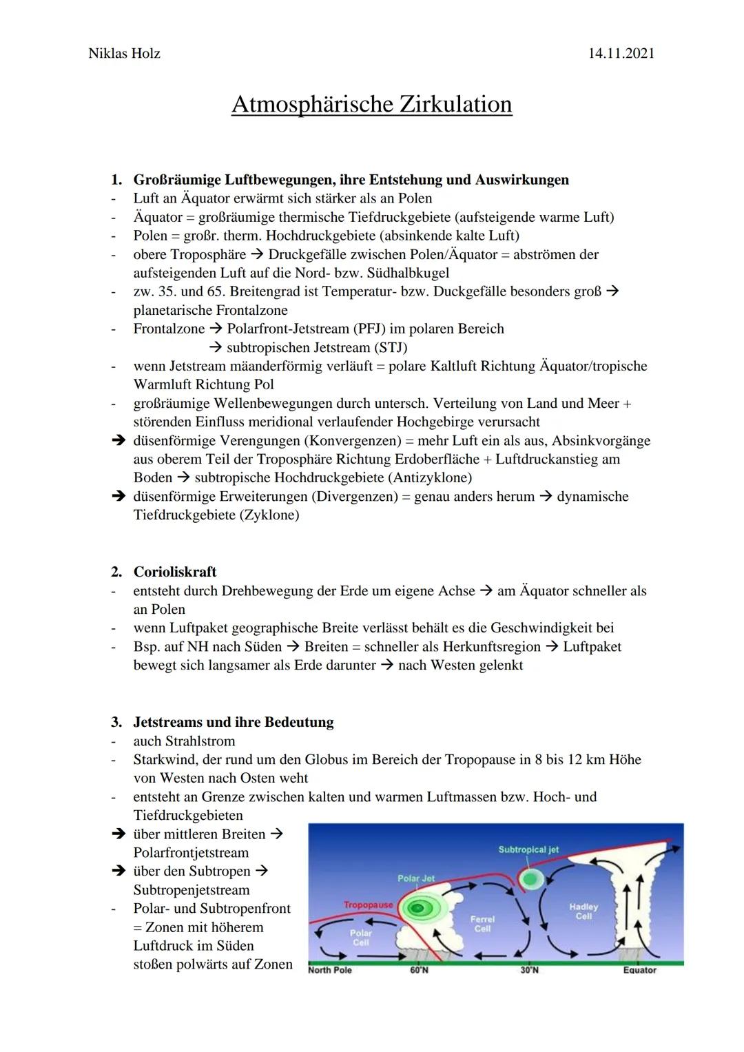 Atmosphärische Zirkulation 