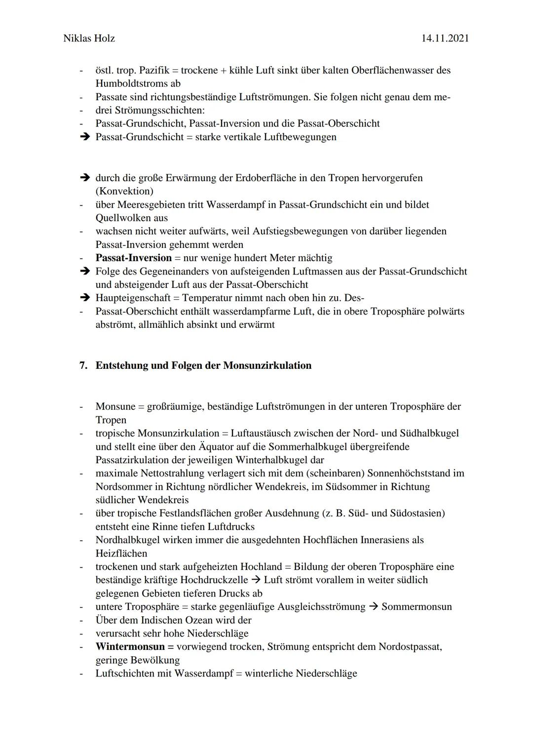Niklas Holz

Atmosphärische Zirkulation

14.11.2021

1. Großräumige Luftbewegungen, ihre Entstehung und Auswirkungen
- Luft an Äquator erwär