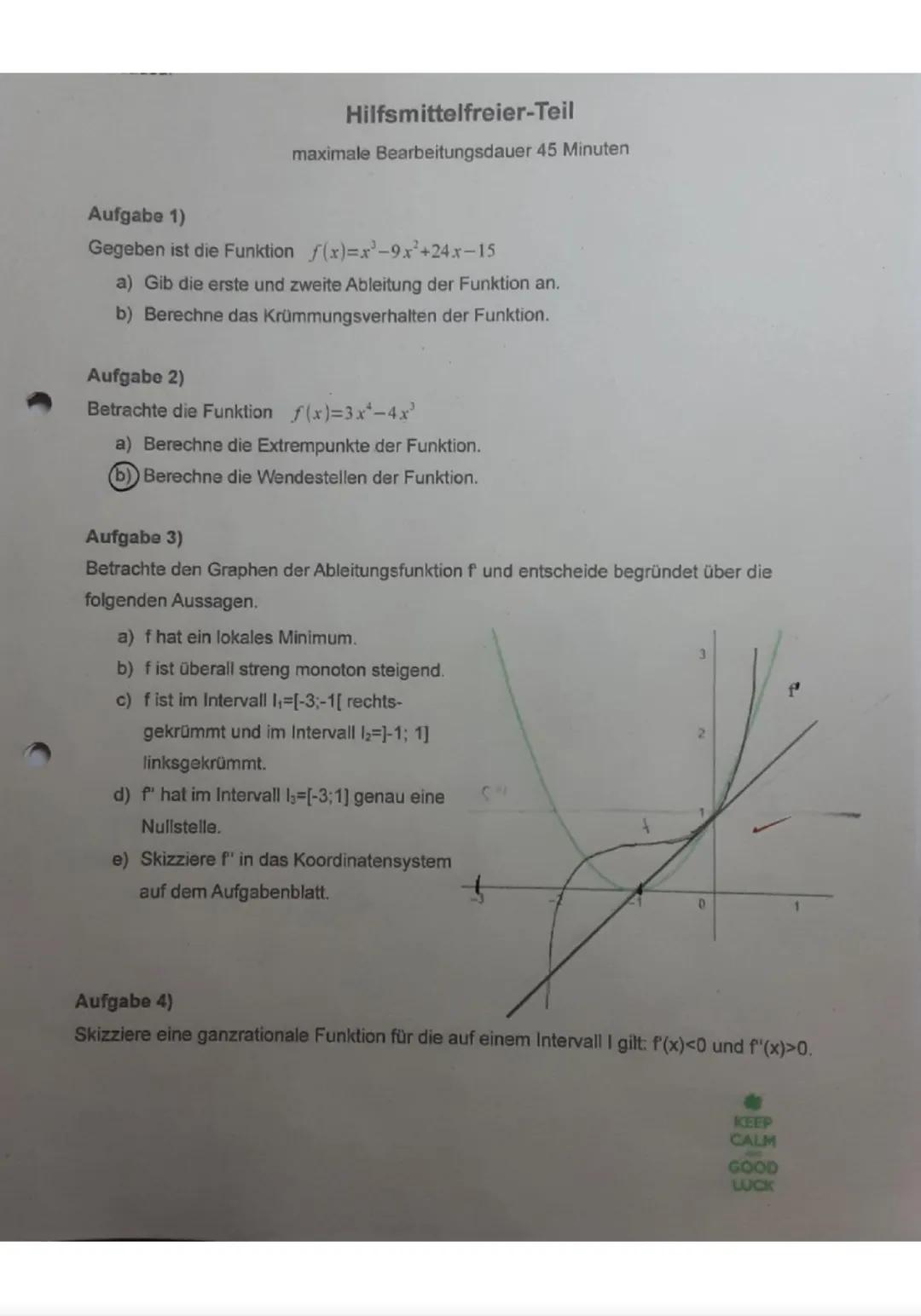 Mathe Abi 2024: Extremwertaufgaben und Funktionsscharen